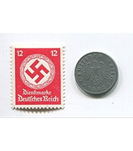 WW2　ドイツ軍　実物　党員バッチ　RZM刻印 WWII Germany Coin & Stamp Set – Authentic 1 Reichspfennig Zinc